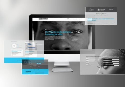 Editable computer screen mockup psd ad with presentation slides